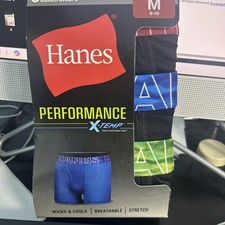 Hanes Boys Tagless Boxer Briefs Performance X-Temp 5 Pack Youth Size Med 8-10