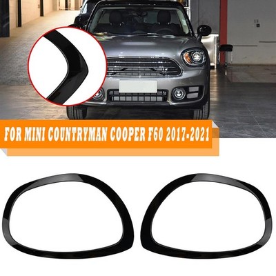 2XBlack Headlight Ring Bezel Cover Trim For Mini Cooper Countryman F60 2017-2021