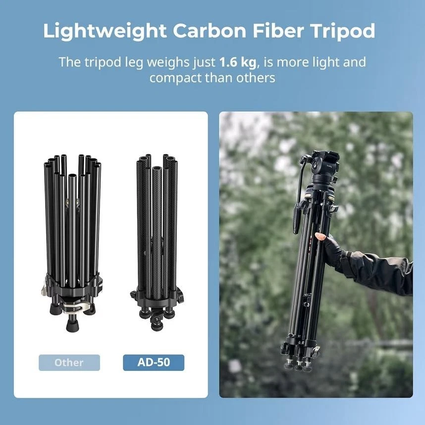 Smallrig AD-50 Leichtes Video-Carbonfaser-Stativ-Set 4685 - Bild 3 von 4