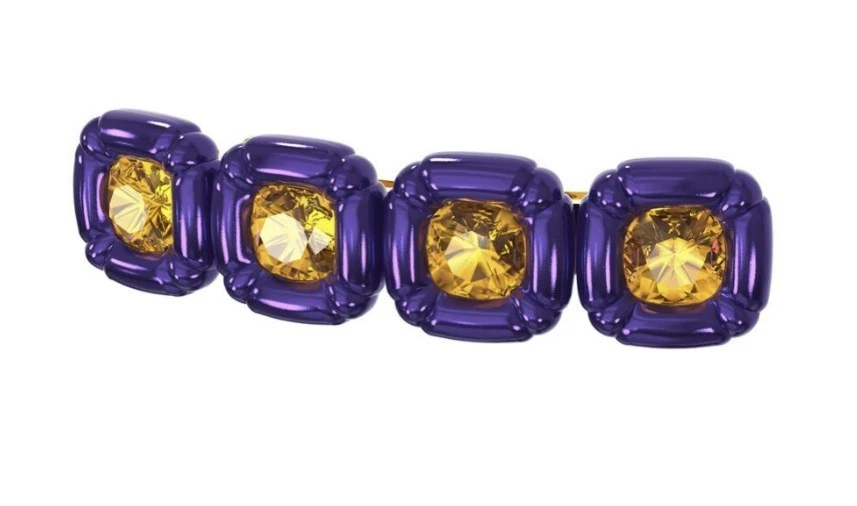 Swarovski Dulcis hair clip Cushion cut crystals Purple #5617238 New in Box $250 - Image 2 of 2