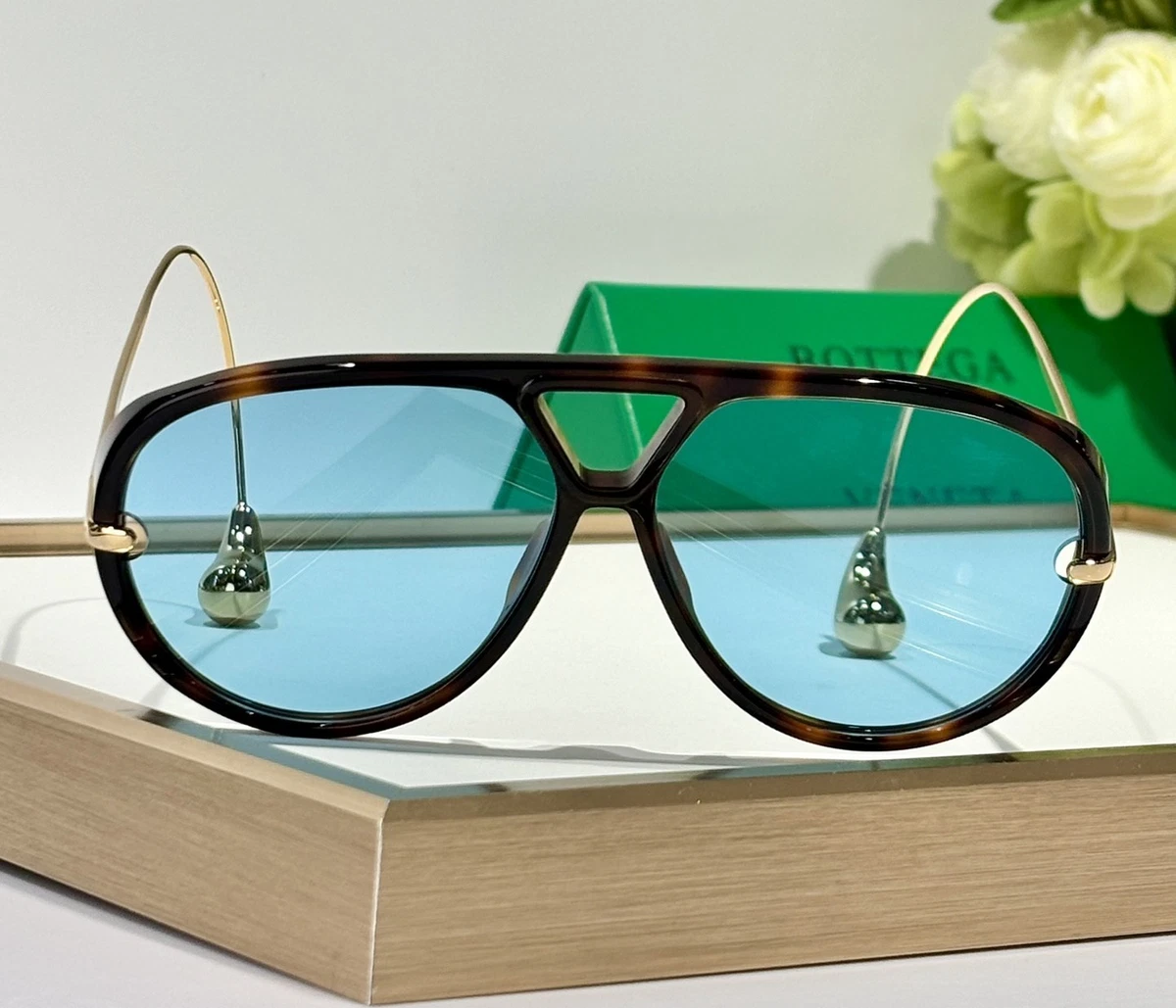 Bottega Veneta Tapered Rectangular Sunglasses BV1291S 003 Transparent Blue 54mm Bottega Veneta Men main image 4