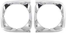 JEGS 79628 Headlight Bezels for 1972 Chevelle Factory-Style Fit Die-Cast Metal