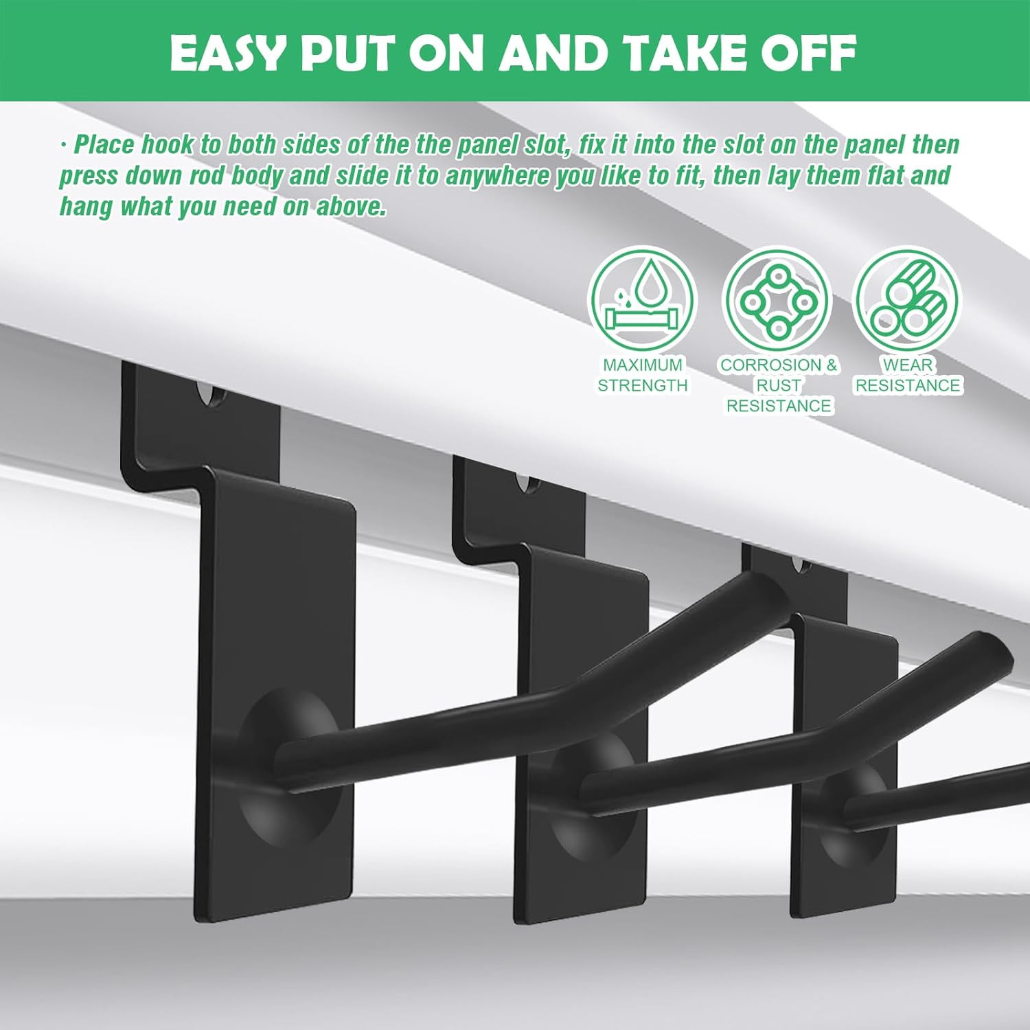 30Pcs 2 Inch Black Slatwall Panel Hooks, Heavy Duty Slat Wall Hanging Display