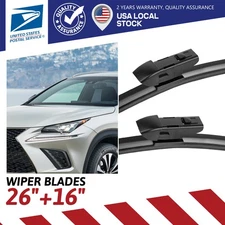 Front Windshield Wiper Blades Set For Lexus NX200t 2015-2017 All-Season 26"+16"