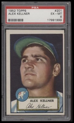 1952 TOPPS ALEX KELLNER 201 EXMT PSA 6MC BASEBALL PHILADELPHIA ATHLETICS