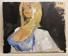 Expressionist Oil Painting Portrait Woman Figure Painting Canvas 16x20 Original