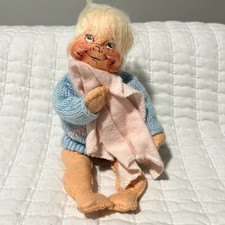 Annalee Doll 1981 Blue A Sweater Removable Pi...