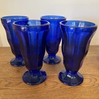 Cobalt Blue Parfait Glasses Vintage Anchor Hocking Set Of 4