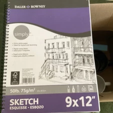 3 x Daler Rowney Drawing Pads, 9" x 12" Acid-Free 50 lb.  80 sheets each