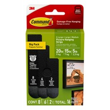 Command Mixed Picture Hanging Strips, 20 lb, Black, Pack Of 32 Strips 0.82 per strip