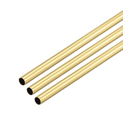 uxcell Brass Round Tube, 300mm Length 4.5mm OD 0.2mm x 0.2mm,