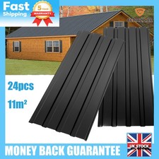 Heavy Duty Corrugated Roof Sheets 24pc Black for Shed Garage Carport UK