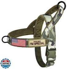 Forestpaw No Pull Dog Harness - Soft Flannel Padded Tactical Dog Vest Harness