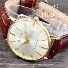 SEIKO J15003E Crown Hand-Wound Watch K18GP 1960s Men's Silver Dial From Japan