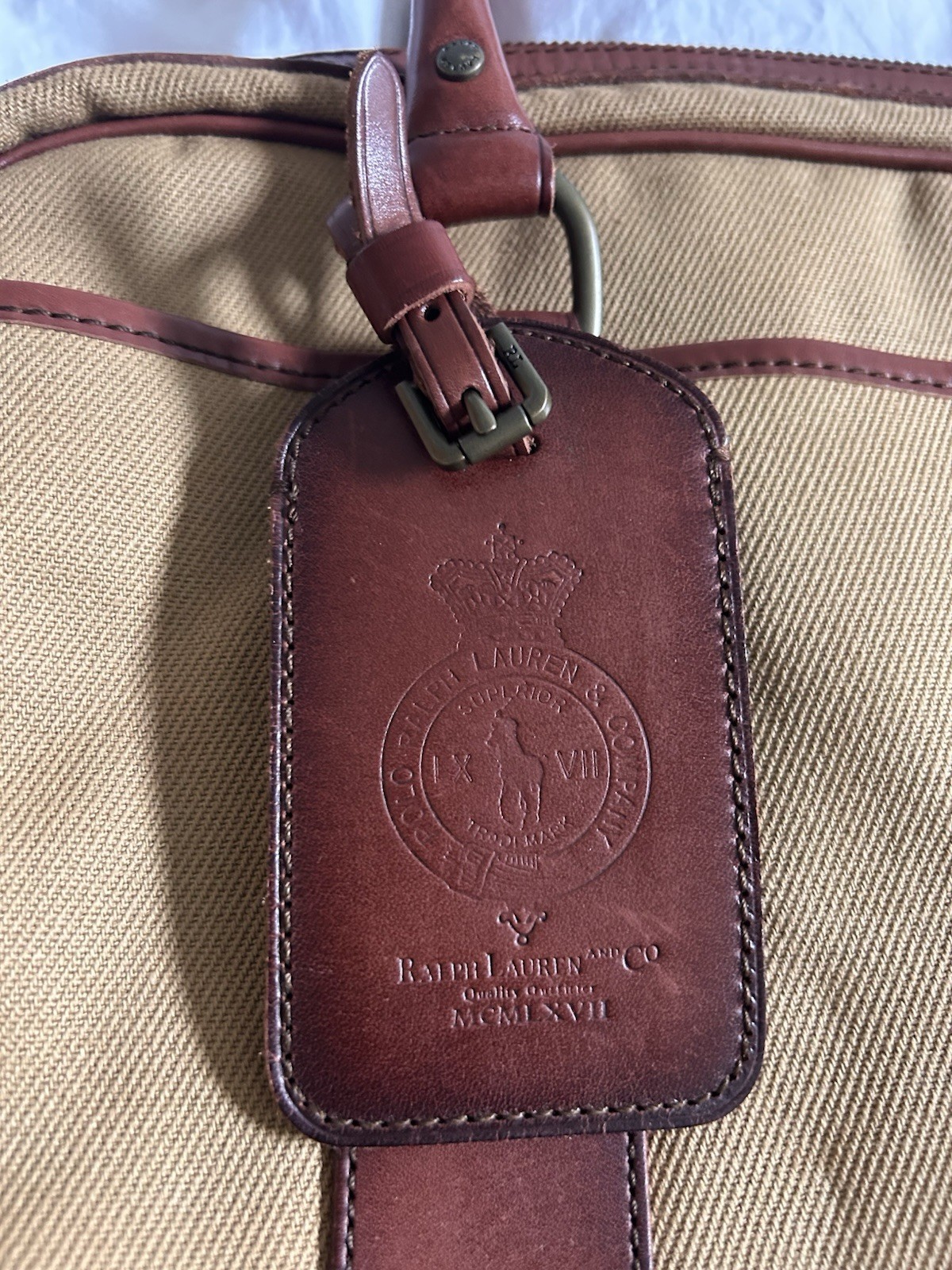 Vtg. Polo Ralph Lauren Commuter Gentleman’s Briefcase Bag Canvas & Leather image 2