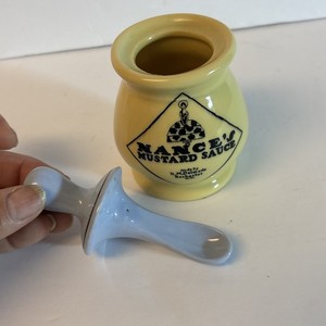 Vintage Old Rare Sharp & Creamy Nance’s Mustard Sauce Ceramic Condiment Bottle