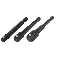 "3-Teiliger Stecknuss-Adapter FüR 1/4\" 3/8\" 1/2\" Vierkant Schwarz"
