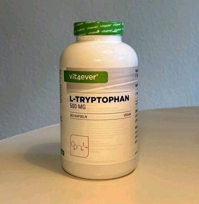L-Tryptophan 500mg - 365 Kapseln Vegan Aminosäure Hochdosiert Vorrat vit4ever