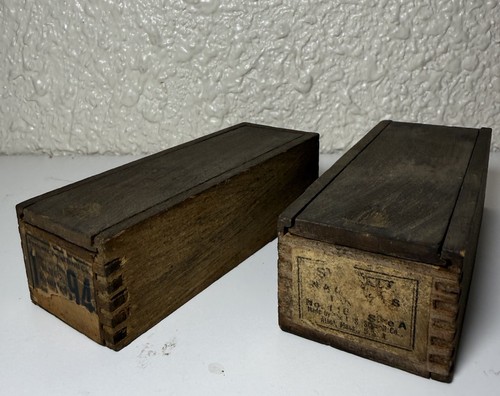 Antique Wooden Box Standard Hand Tool Drill Orig. 2 Wooden Boxes! Made In USA