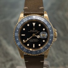 Rolex GMT-Master 16758 18K Yellow Gold 40mm Automatic Men's Watch on Strap