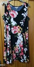 TanJay Scoop Neckline Sleeveless Fit & Flare  Dress Floral Size 16