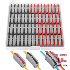 60 pcs XHF Conductor Compact Connectors Lever Connectors Nuts, Black Red