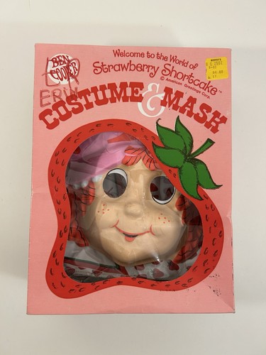 Vintage Ben Cooper Strawberry Shortcake Costume & Mask w/ Box Size MEDIUM 8-10