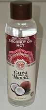 Gurunanda Fractionated Coconut Oil MCT Carrier Oil 4oz. Massage Aromatherapy NEW