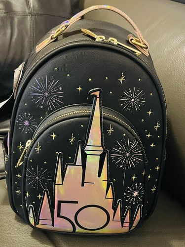 Disney World Parks 50th Anniversary Celebration Castle Loungefly Backpack