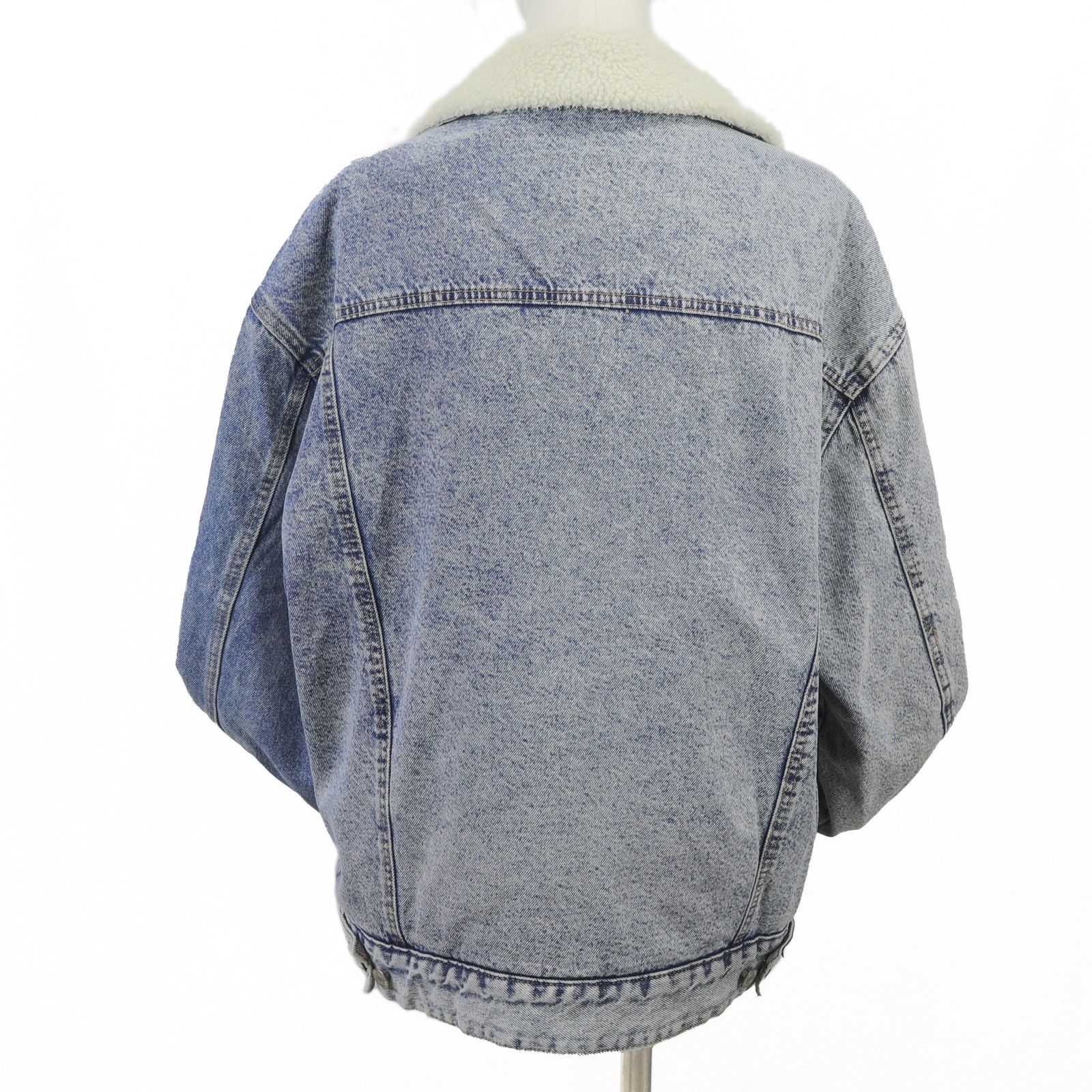 Vintage Pull & Bear Sherpa and Quilted Lined Mens Denim Jacket Acid Washed Large image 4