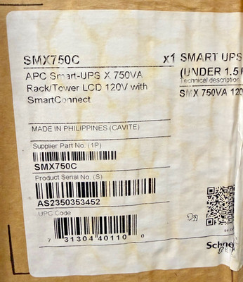 APC SMX750C SCHNEIDER ELECTRIC SMART-UPS RACK CONVERTIBLE UPS W/ SMARTCONNECT