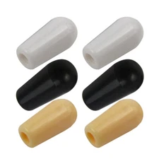Set of 6pcs Toggle Switch Knobs 3 Way Guitar Switch Tip Caps White/Black/Cream