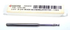 .0750" CARBIDE END MILL 2 FLUTE EXTENDED REACH KYOCERA 1640-0750.700