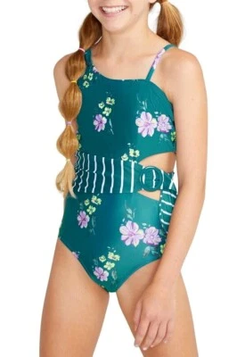 JUSTICE Girls Swimsuit Tankini Bikini Ruffle Swim Set One Piece 6 7 8 10 12 S M - Image 1 of 4