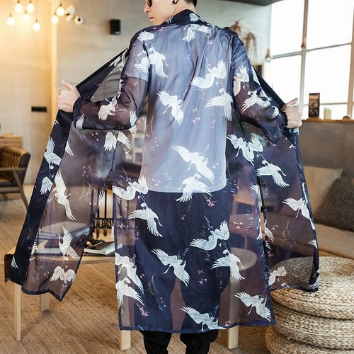 Cardigan kimono giapponese uomo samurai costume abbigliamento giacca kimono - Foto 15 di 43