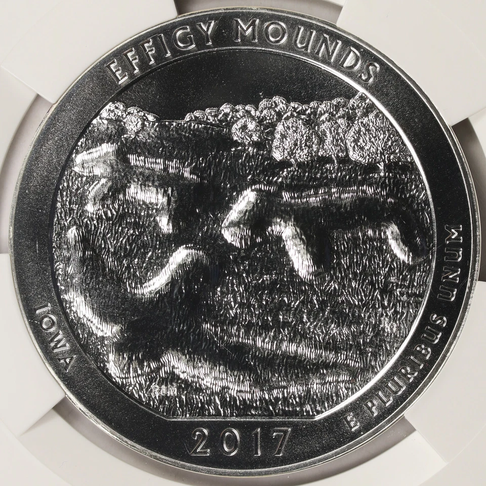 2017 Effigy Mounds ATB 5 oz Silver Quarter 25c NGC MS69DPL - Image 3 of 4