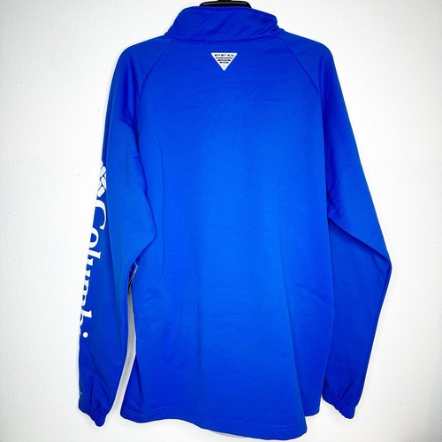 Men's XL Columbia PFG Blue Bay Point Shores 1/4 Zip Fleece Pullover X-Large NWT - Picture 2 of 5