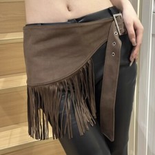 Women Vintage Faux Suede Waist Belt Tassel Waistband for Jeans Pants Fashion New