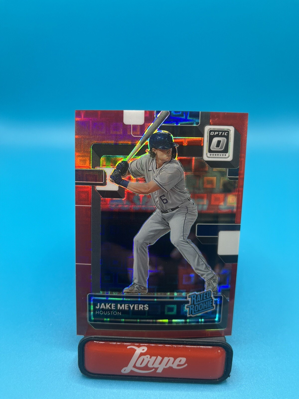 Jake Meyers 2022 Donruss Optic Red Pandora Prizm Rated Rookie 13/99 #47 Astros