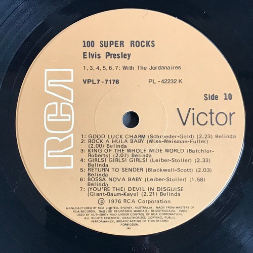 Elvis 100 Super Rocks 7 Lp Box Set 1977 - Picture 15 of 19