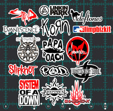 15 Nu Metal Rock Band Logo Stickers -Clear, Holographic, or White- Korn Godsmack