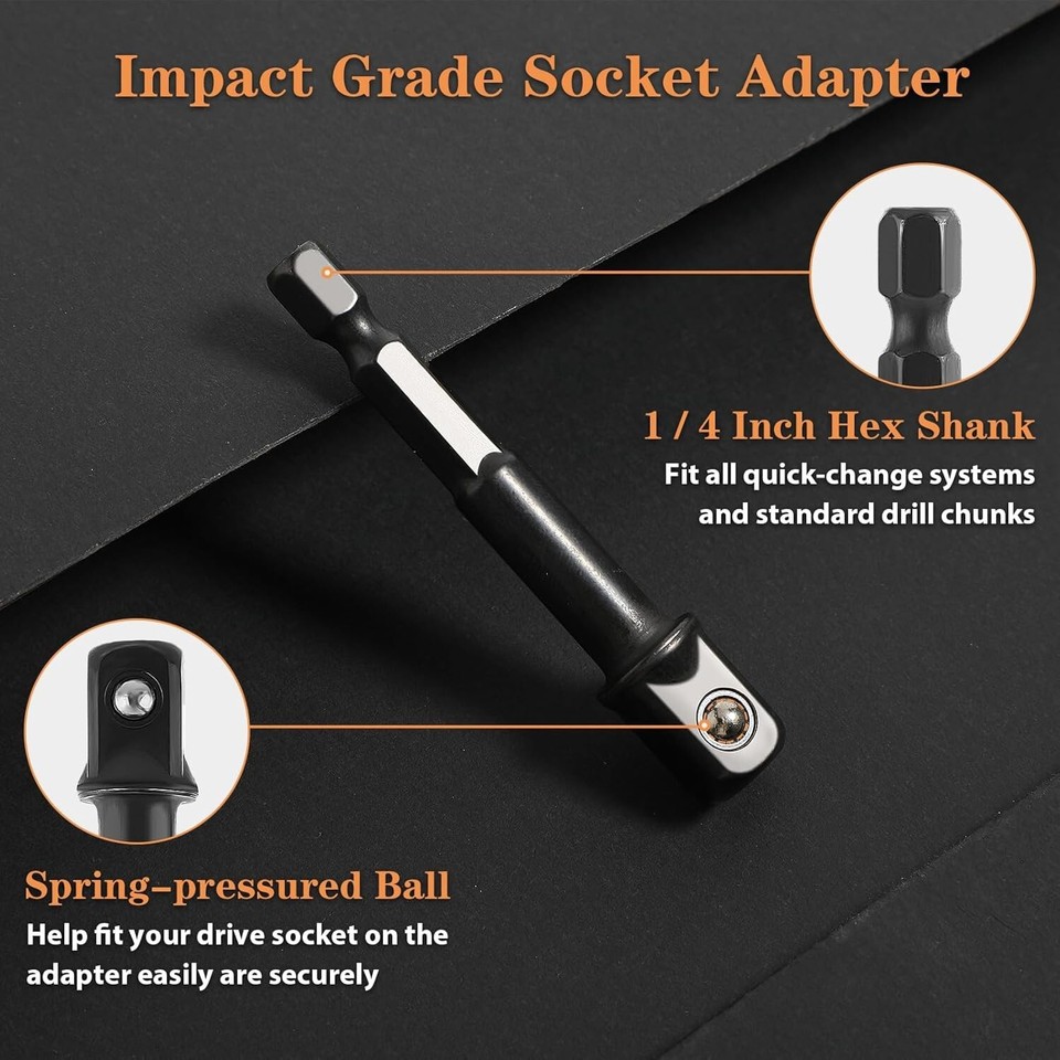 3/8 Impact Socket Adapter, 5Packs 1/4