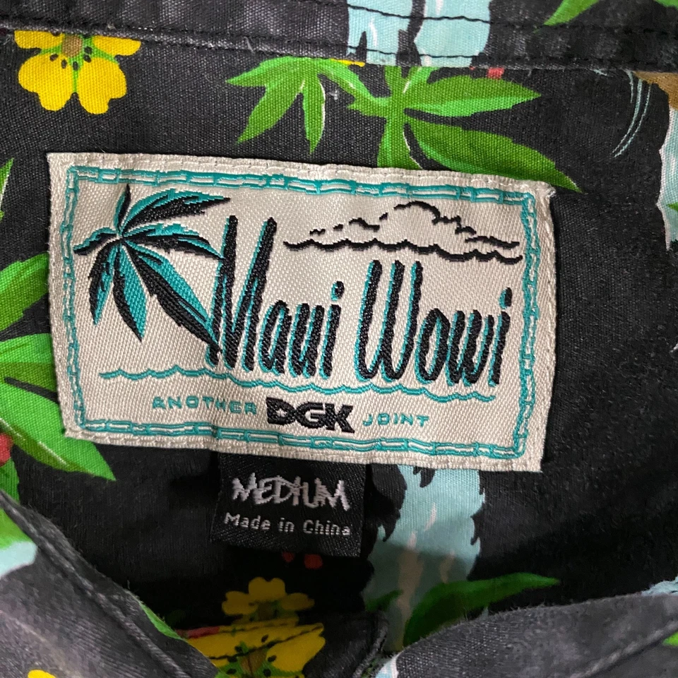 DGK Maui Wowi 衬衫男式中号夏威夷吸烟石匠杂草提基菠萝 — 第 3/4 张图片