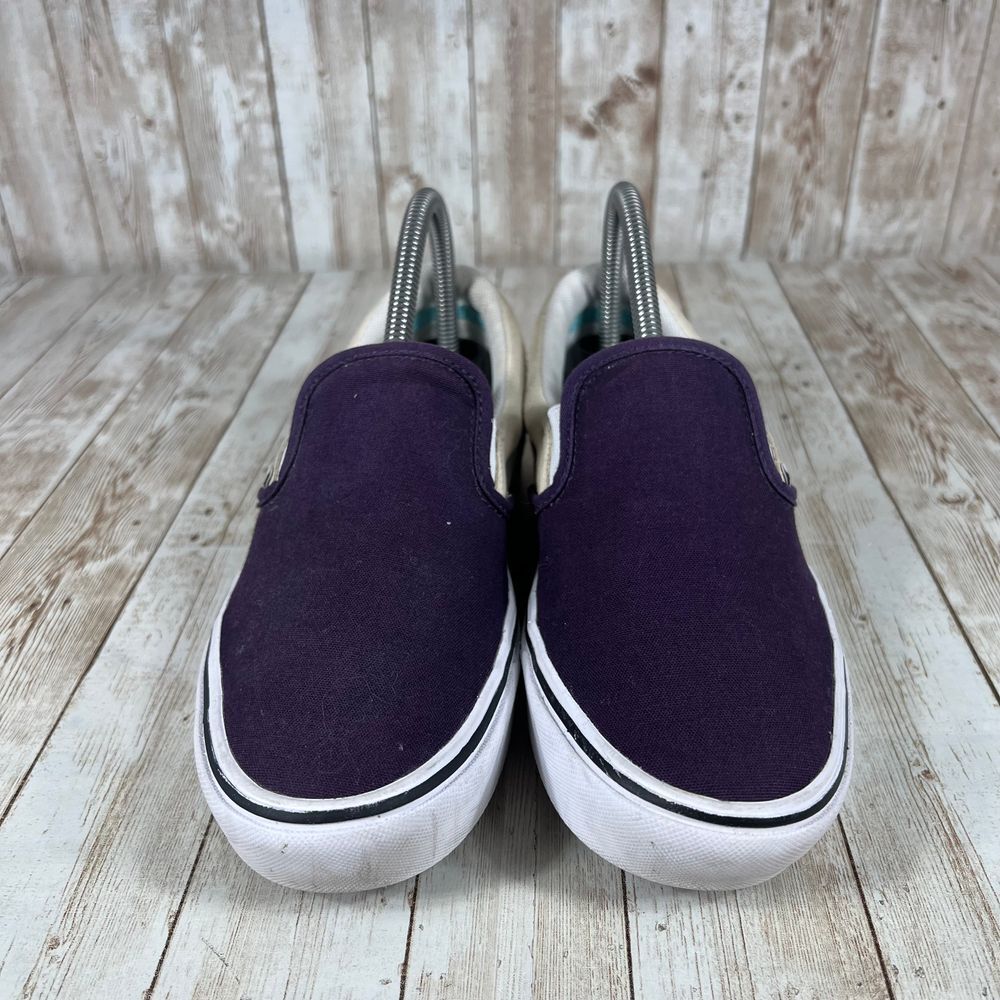 SAOLA Vans Classic Slip On Viola Scacchiera Tela Sneakers Scarpe da Skate Donna 7 5