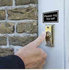 Please Ring Bell Sticker Door Sign With Without Arrow Colour Options