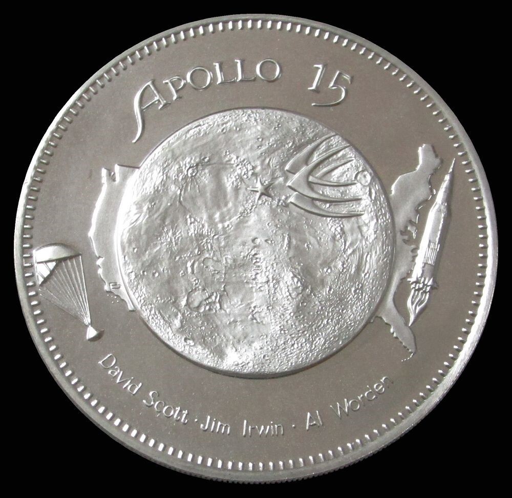 1971 SILVER PROOF APOLLO XV MOON ROVER EXPLORATION COMMEMORATIVE