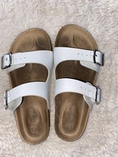 Girl's Cute Sandals Cat Jack Size 1 White Dual Buckle Strap Sandals NonMarking
