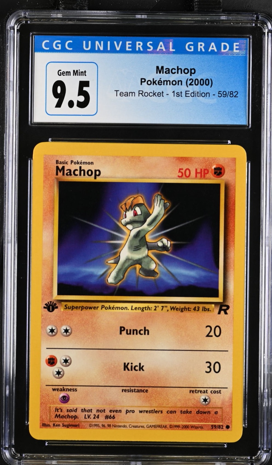 2000 Team Rocket - 1st Edition #59/82 Machop CGC 10