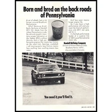 1970 Kendall GT-1 Racing Motor Oil Ford Mustang Vintage Print Ad Pennsylvania