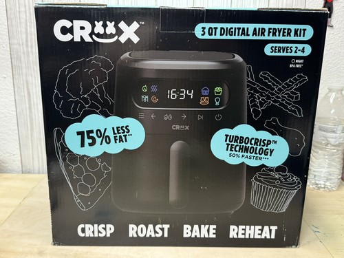 CRUX - 3-qt. Kit de freidora de aire digital con TurboCrisp - negra nueva en caja - Imagen 3 de 4